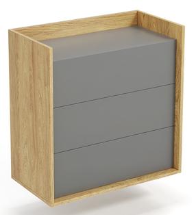 Kummut Mobius 3S, tamm v./hall v., 83 cm x 41 cm x 78 cm