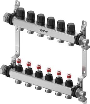 Kolektors Uponor 1140837, regulējams, 6 gredzeni