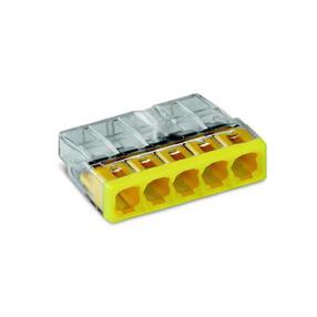 Клеммная колодка Wago 2273-205/5, 5 x 0,5-2,5 mm², 24 а, желтый цв., 5 шт.