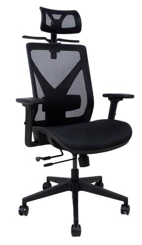 Töötool Home4you Mike, 64 x 65 x 110 - 120 cm, must v.
