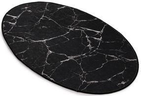 Vaip Conceptum Hypnose Marble Oval, must v., 90 cm x 60 cm