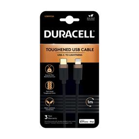 Провод Duracell USB9012A, Lightning/USB-C, 100 см, серый цв.
