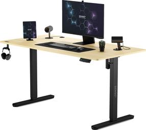 Kompiuterinių žaidimų stalas reguliuojamo aukščio SENSE7 Nojo, 140 cm x 70 cm, 72 - 118 cm, juoda sp./pušies sp