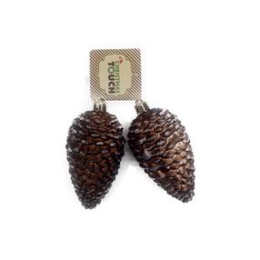Eglutės žaisliukų rinkinys Christmas Touch N1/90L702502BS, ruda sp., 9 cm, plastikas, 2 vnt.