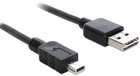 Vads Delock USB-A - miniUSB USB 2.0 A male, Mini USB, 1 m, melna krās.