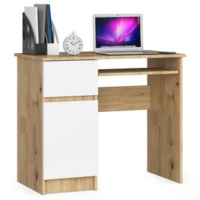 Rašomasis stalas su lentyna Akord Piksel Left, 90 cm x 50 cm, 77 cm, artisan oak sp.