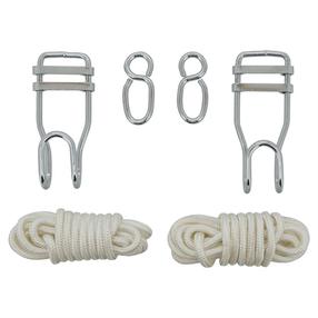 Šūpuļtīkla pakarināšanas komplekts Cattara Hammock Hooks, poliesters/metāls, balta krās./sudraba krās.