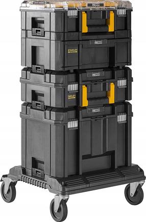 Įrankių dėžė su ratukais Stanley Pro Stack, 44 cm x 33.1 cm x 120 cm, juoda sp.