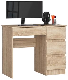 Rašomasis stalas su stalčiais Akord A-7, 90 cm x 50 cm, 77 cm, sonoma ąžuolo sp.