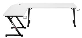 Kompiuterinių žaidimų stalas Huzaro Hero 7.0 Corner, 154 cm x 117 cm, 72.5 cm, balta sp./juoda sp.