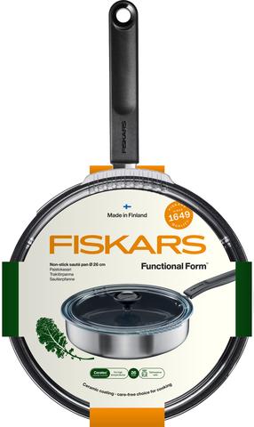 Cepšanas panna ar vāku Fiskars Functional Form 1072314, Ø 26 cm, nerūsējošais tērauds