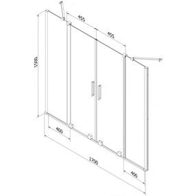 Vonios sienelė Mexen Velar Duo, 170 cm x 150 cm, brushed gun gray sp./matinis