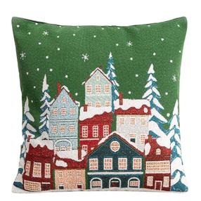 Kalėdinis dekoratyvinės pagalvėlės užvalkalas Homla Elise 757303, žalia/įvairių spalvų, 45 cm x 45 cm