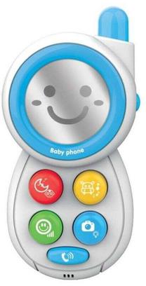 Žaislinis telefonas Baby Mix Music Phone, 14 cm, balta sp.