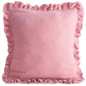 Наволочка для декоративной подушки Muslin JA216-06, розовый цв., 45 см x 45 см
