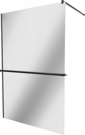 Стенка для душа Mexen Kioto+ Walk-In, 90 см x 200 см, черный цв./закаленный