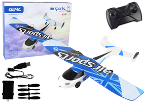  Rc самолет Lean Toys 4D-G7, синий цв./белый цв.