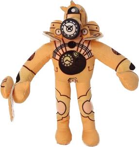 Mīkstā rotaļlieta HappyJoe Skibidi Toilet King Clockman, dzeltena krās., 30 cm