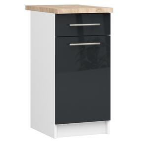 Нижний кухонный шкаф Akord Oliwia S40, белый цв./графитовый цв., 60 см x 40 см x 85 см