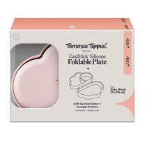 Lėkštutė Tommee Tippee EasiStick Foldable, 4 mėn., silikonas, rožinė sp.