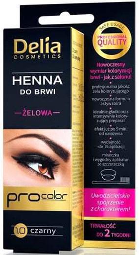 Antakių ir blakstienų dažai Delia Cosmetics Henna, 30 ml, juoda sp. 1.0 black