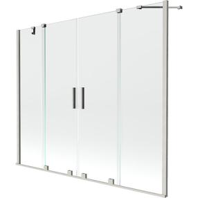Vannas siena Mexen Velar Duo, 190 cm x 150 cm, sudraba krās./caurspīdīgs