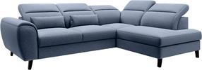 Kampinė sofa Noble Gojo 40, tamsiai mėlyna sp., dešininė, 201 x 255 cm x 100 cm