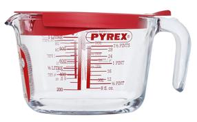 Matavimo indas Pyrex Classic, 1 l, skaidri sp./raudona sp.