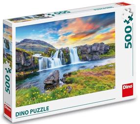 Dėlionė Dino Icelandic Waterfalls, 33 cm x 47 cm, 500 vnt., įvairių spalvų