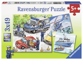 Pusle 3in1 Ravensburger Police Action, 21 cm x 21 cm, 147 tk, mitmevärviline