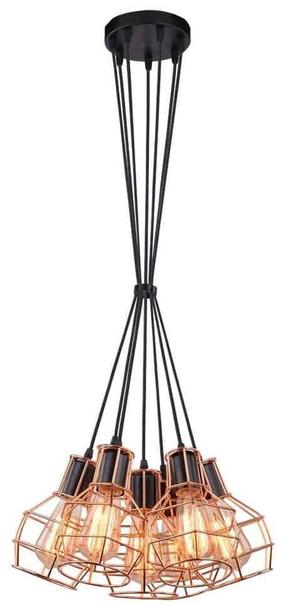 Šviestuvas kabinamas AZzardo Carron 7 AZ2142, E27, 7 x 60 W, vario sp. / juoda sp.
