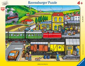 Dėlionė Ravensburger Train Station 052349, 24.5 cm x 32.5 cm, 41 vnt., įvairių spalvų
