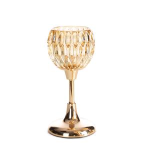 Žvakidė Zaria, stiklas/metalas, Ø 11 cm, 22 cm, aukso sp.