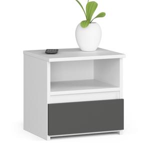 Ночной столик Akord CL1, белый цв./графитовый цв., 40 см x 40 см x 35 см