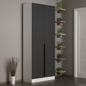Prieškambario spinta Kalune Design Noah 8264, antracito sp., 35 cm x 90 cm x 210 cm