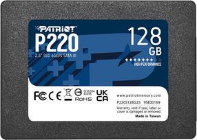 Kõvaketas (SSD) Patriot P220 P220S128G25, 2.5", 128 GB