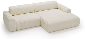 Kampinė sofa Polak Meble Passion, kreminė sp., kairinė, 285 x 178 cm x 70 cm
