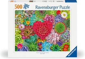 Pusle Ravensburger Succulent Love, 36 cm x 49 cm, 500 tk, mitmevärviline