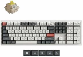 Belaidė kompiuterio klaviatūra Keychron Q6 Ultra 8K Q6U-P4 Keychron Silk POM Banana, EN, balta sp.