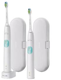 Elektrinis dantų šepetėlis Philips Sonicare ProtectiveClean 4300, balta/žalia (pažeista pakuotė)/01