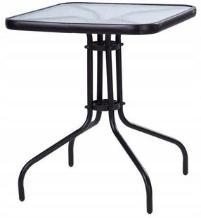 Lauko stalas MultiGarden, skaidri sp./juoda sp., 60 cm x 60 cm x 70 cm