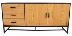 Komoda Home4you Amsterdam 45033, juoda, 160 cm x 40 cm x 75 cm