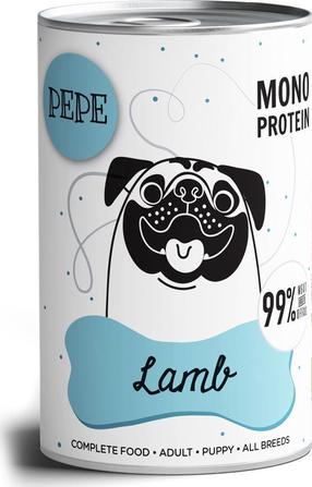 Šlapias šunų maistas Pepe Mono Protein, ėriena, 0.4 kg