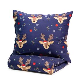 Kalėdinis patalynės užvalkalų komplektas Homla Rudolph 858500, mėlynas, 200 x 220 cm