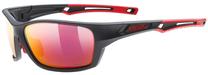 Sporta saulesbrilles Uvex Sportstyle 232 P, 60 mm, melna krās./sarkana krās.