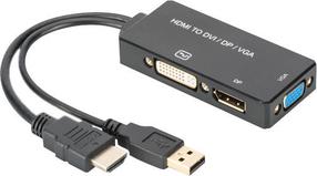 Adapteris Assmann HDMI, VGA / DVI / DisplayPort, 0.2 m