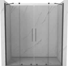 Dušo durys Mexen Velar Duo, 150 cm x 200 cm, pilka sp./grūdintas