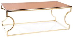 Žurnalinis staliukas Modern Kenzo A, aukso, 120 cm x 60 cm x 40 cm