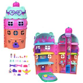 Набор фигурок, c аксессуарами Mattel Polly Pocket Ice Cream House JFT91, многоцветный