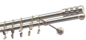 Karnizo komplektas Olimp Cylinder Krysztal, 200 cm, Ø 19 mm, antikinio aukso sp.